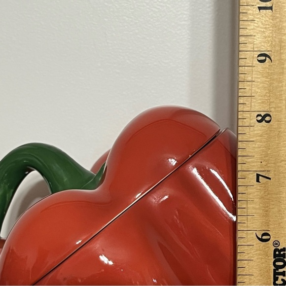 Clay Art Chili Pepper Hand Painted Jar With Lid 13” X 8.5” - Picture 8 of 9